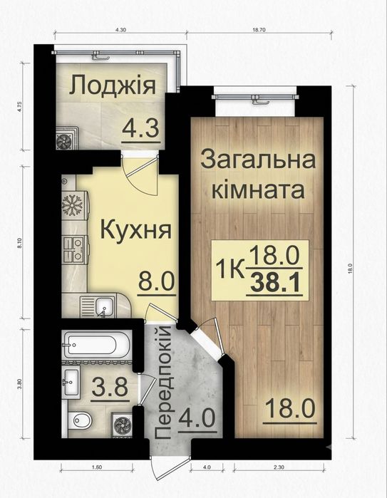 Квартира на ЖК «Львівський Затишок» в Києві, ID 221239, фото №3