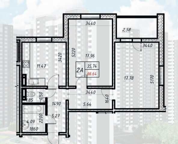 Квартира на вул. Електротехнічна, 43 в Києві, ID 207250, фото №4