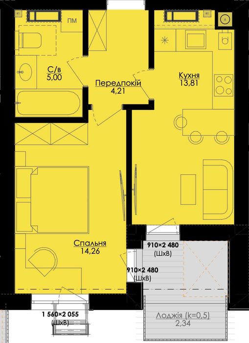 Квартира на ЖК Атмосфера Premium в Київ, ID 325910, фото №2