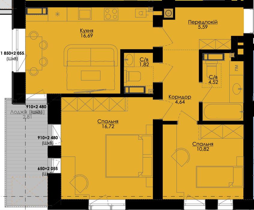 Квартира на ЖК ATMOSFERA Premium в Києві, ID 306337, фото №2