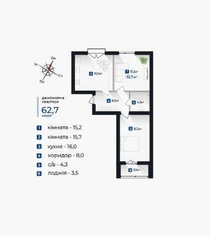 Квартира на ЖК Козацький в Івано-Франківську, ID 311007, фото №3