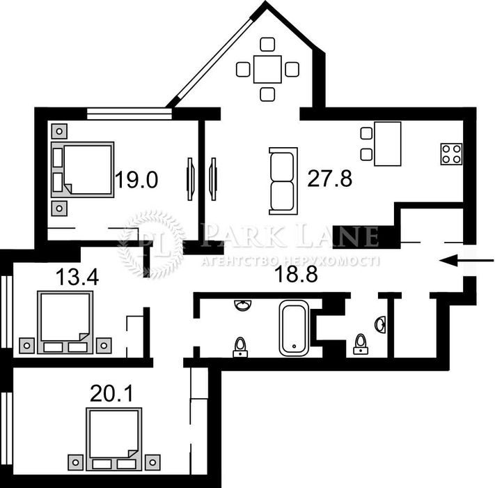Квартира на вул. Глибочицька, 32Б в Києві, ID 166110, фото №3