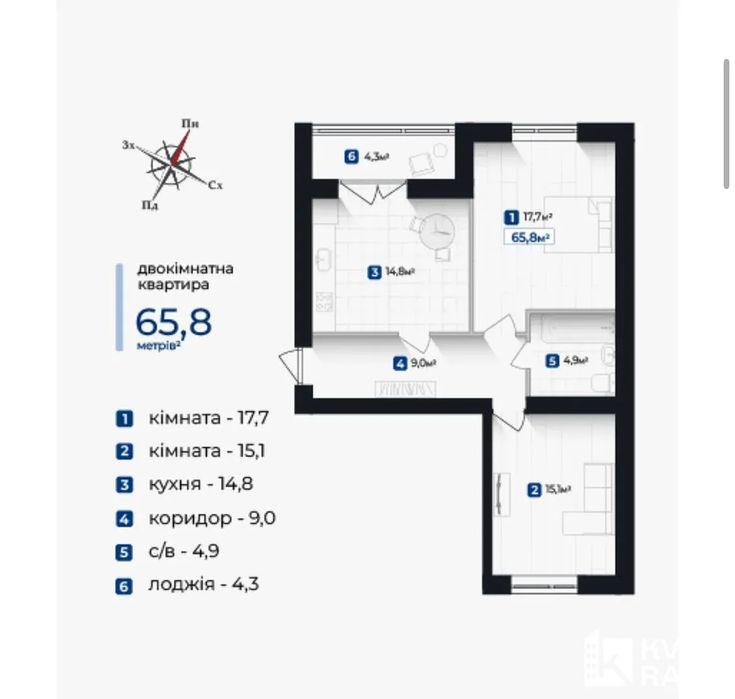Квартира на ЖК «Козацький» в Івано-Франківську, ID 175126, фото №2
