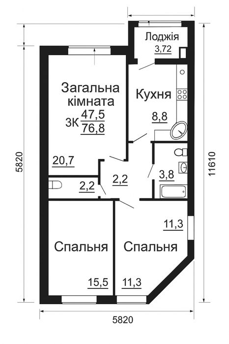 Квартира на ЖК «Львівський Затишок» в Києві, ID 233880, фото №1