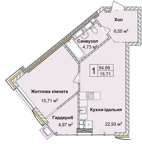 Квартира на вул. Верхогляда, 9 в Києві, ID 287528, фото №3