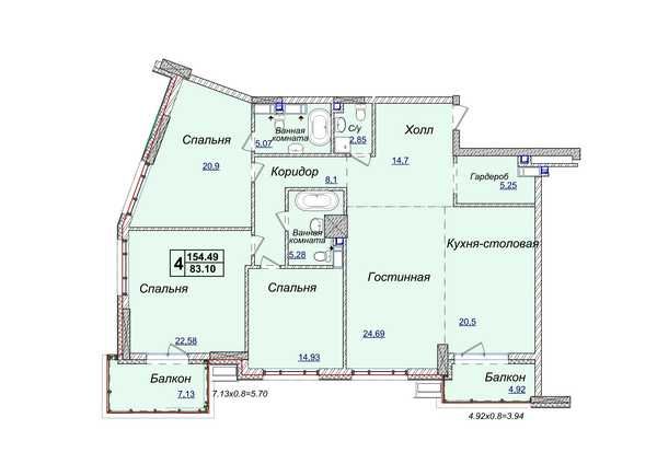 Квартира на вул. Андрея Верхогляда, 17 Б в Києві, ID 168589, фото №3