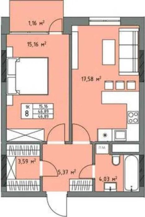 Квартира на вул. Трускавецька, 48 в Львові, ID 473206, фото №2