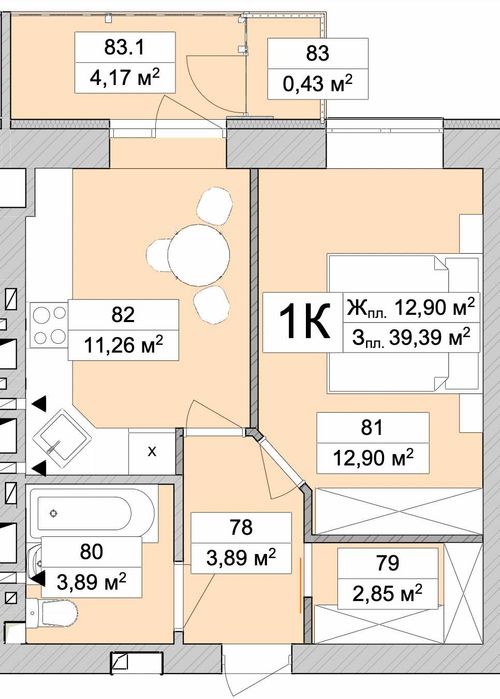 Квартира на ЖК Атмосфера Лайф в Києві, ID 364021, фото №2