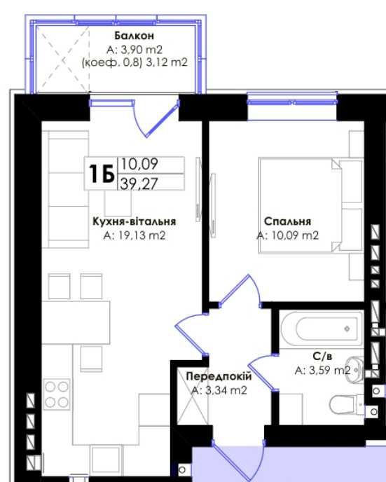 Квартира на вул. Літературна, 7 в Києві, ID 269623, фото №11