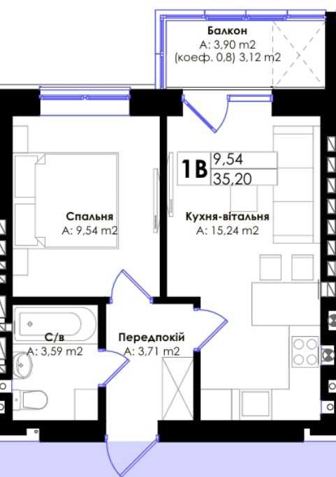 Квартира на вул. Літературна, 7 в Києві, ID 269623, фото №12