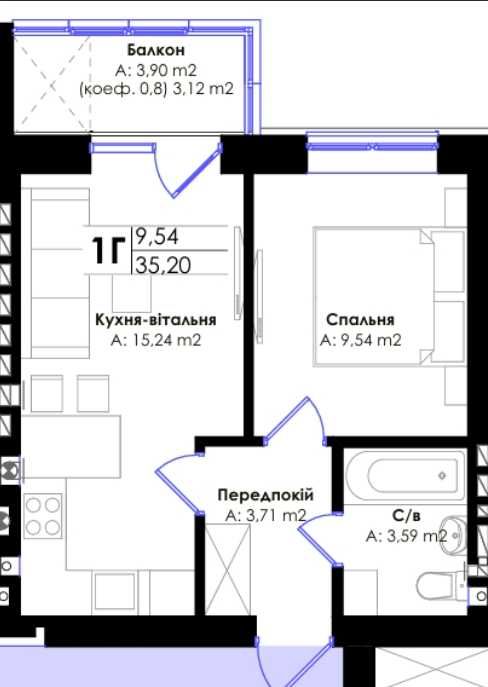 Квартира на вул. Літературна, 7 в Києві, ID 269623, фото №13