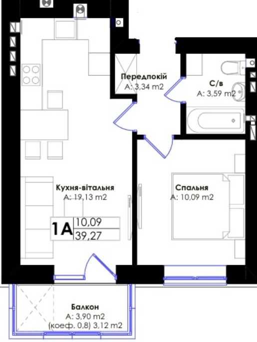 Квартира на вул. Літературна, 7 в Києві, ID 269623, фото №10