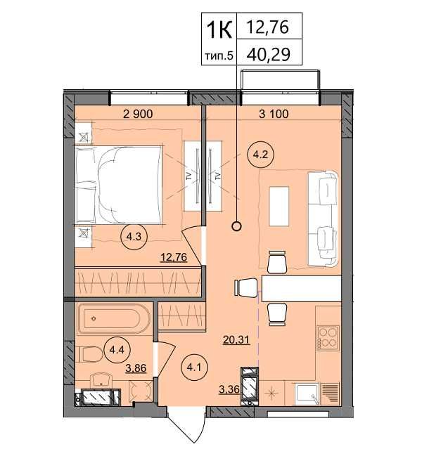 Квартира на вул. Сахарова в Одесі, ID 406655, фото №5