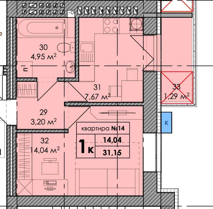 Квартира на вул. Санаторна, 20 в Києві, ID 260311, фото №2