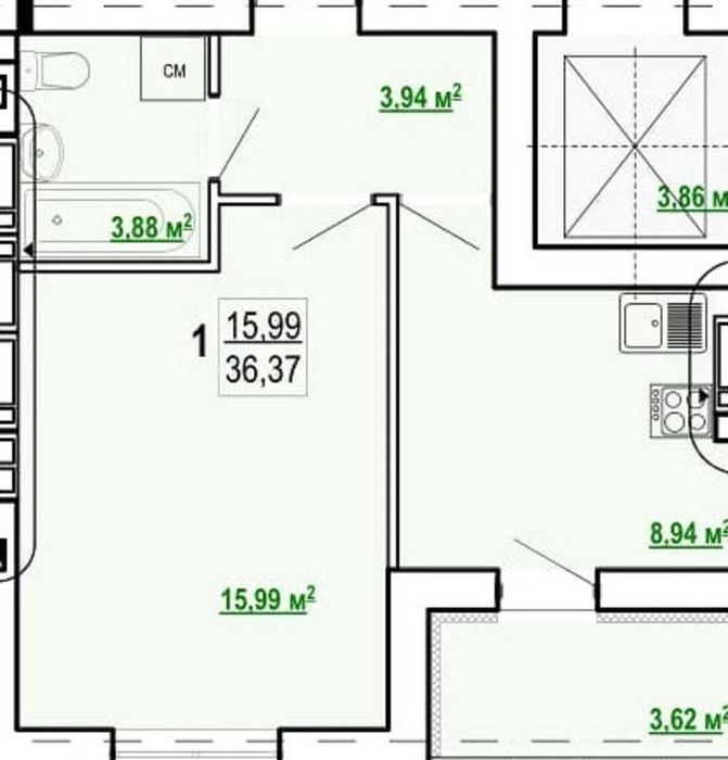 Квартира на вул. Борткевича, 13 в Харкові, ID 177121, фото №2