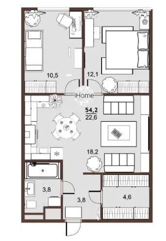 Квартира на вул. Балукова, 1 в Києві, ID 309126, фото №10