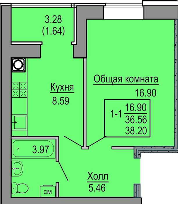 Квартира на вул. Героїв небесної сотні, 26/22 в Києві, ID 284047, фото №2