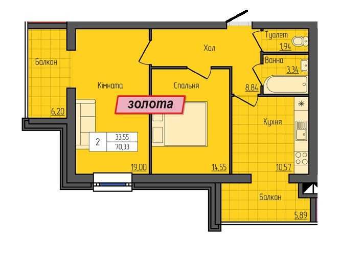Квартира на просп. Незалежності, 29 в Житомир, ID 245141, фото №1