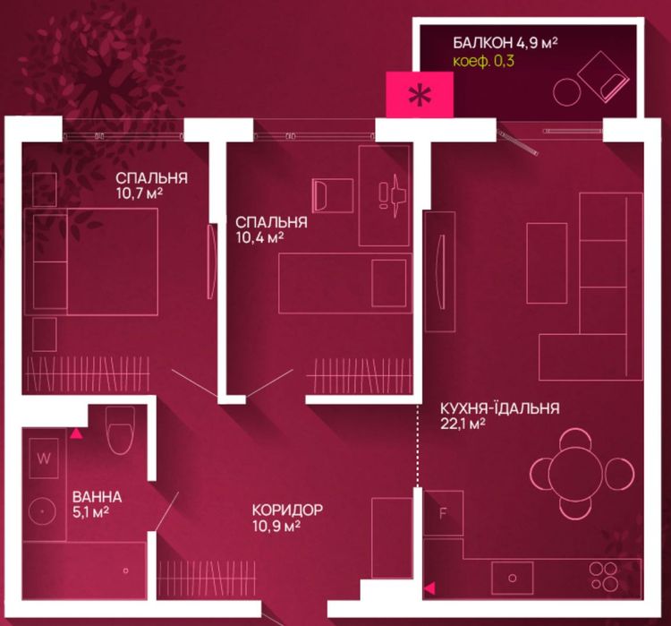 Квартира на ЖК Family Plaza в Івано-Франківську, ID 171800, фото №5