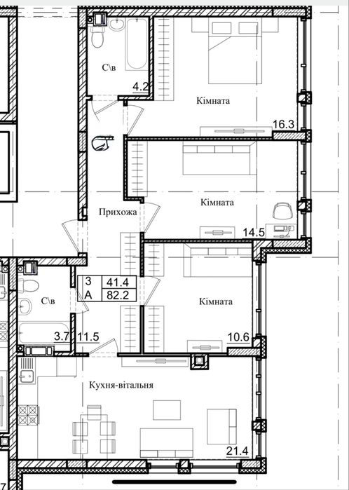 Квартира на вул. Володимирська, 36А в Києві, ID 309107, фото №23