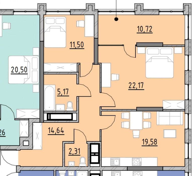 Квартира на ЖК Nordica Residence в Києві, ID 269853, фото №11