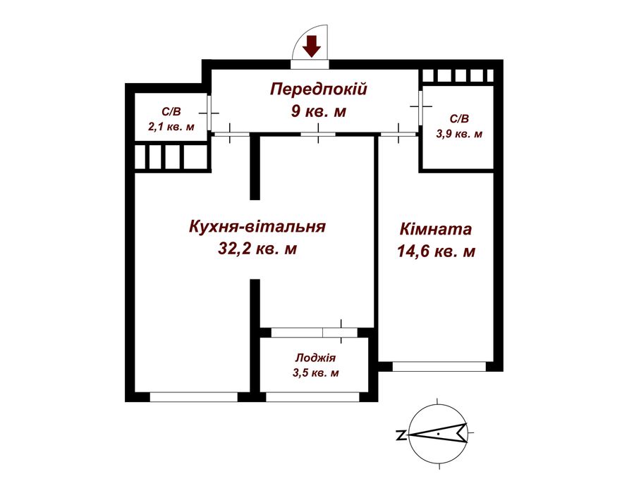 Квартира на вул. Залізничне шосе, 45-А в Києві, ID 187580, фото №2