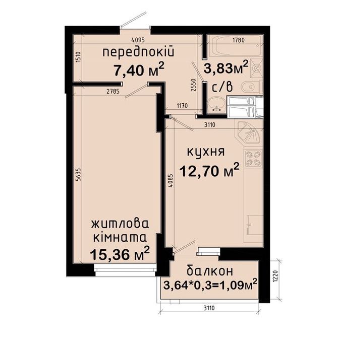 Квартира на вул. Підмогильного, 5, ID 373895, фото №1