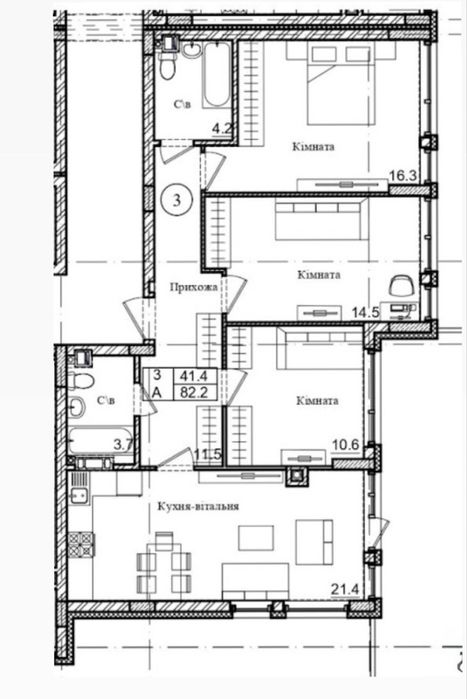 Квартира на вул. Володимирська, 36А в Києві, ID 312859, фото №24
