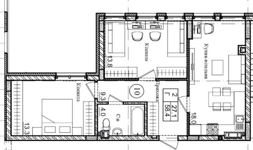 Квартира на вул. Володимирська, 36А в Києві, ID 308868, фото №11