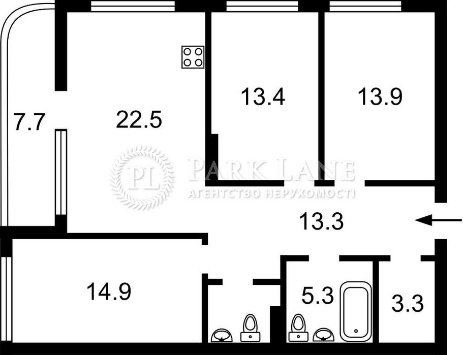 Квартира на наб. Дніпровська, 15є в Києві, ID 203825, фото №8