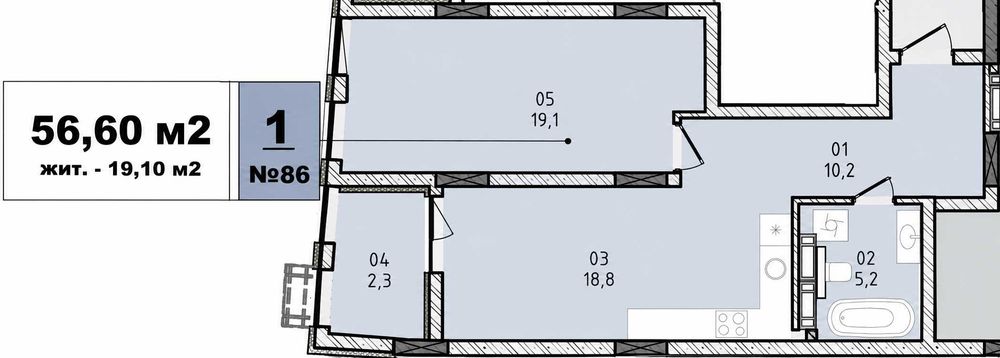 Квартира на ЖК "Nova City" в Ужгороді, ID 410839, фото №2