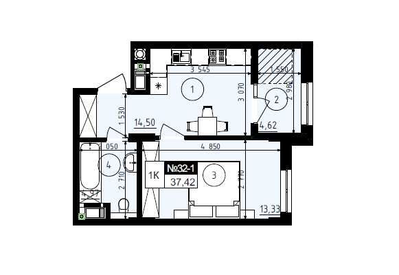 Квартира на вул. Січинського, 1 в Львів, ID 331635, фото №4