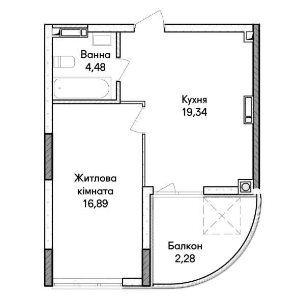 Квартира на вул. Ольги Кобилянської, 1В в Києві, ID 244862, фото №4