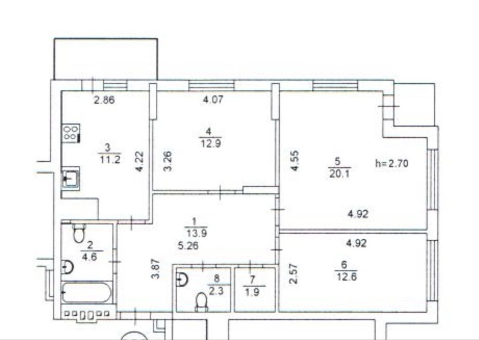 Квартира на вул. Глибочицька, 13 в Києві, ID 185705, фото №2