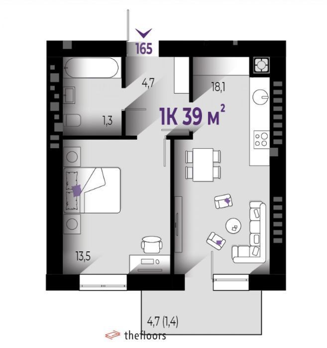 Квартира на поруч з Вовчинецькими горами в Івано-Франківську, ID 182136, фото №5