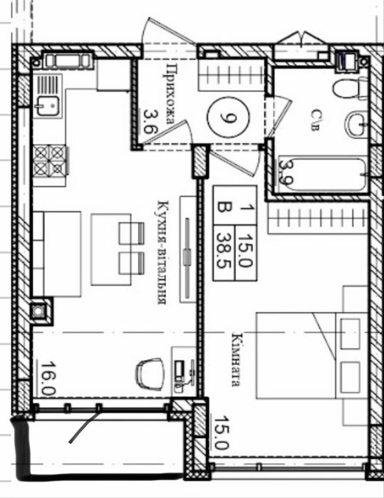 Квартира на вул. Володимирська, 36А в Києві, ID 312780, фото №9