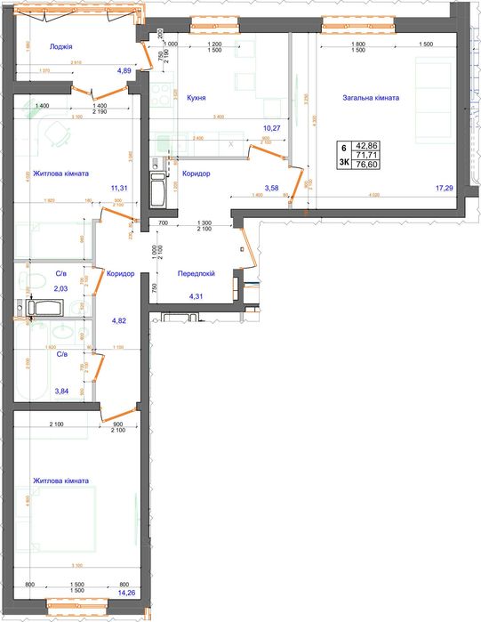 Квартира на ЖК "Атлант" в Києві, ID 311901, фото №1