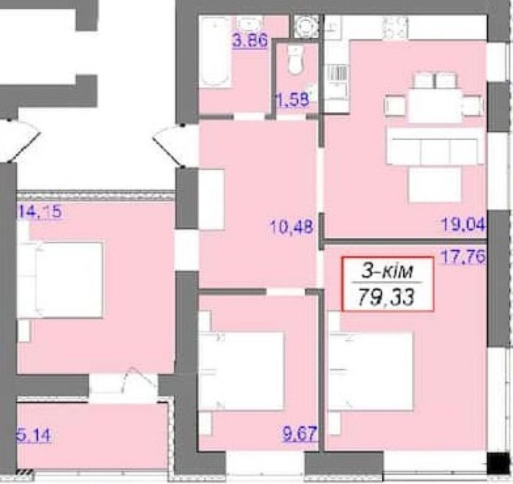 Квартира на мікрорайон Каскад в Івано-Франківську, ID 186567, фото №5