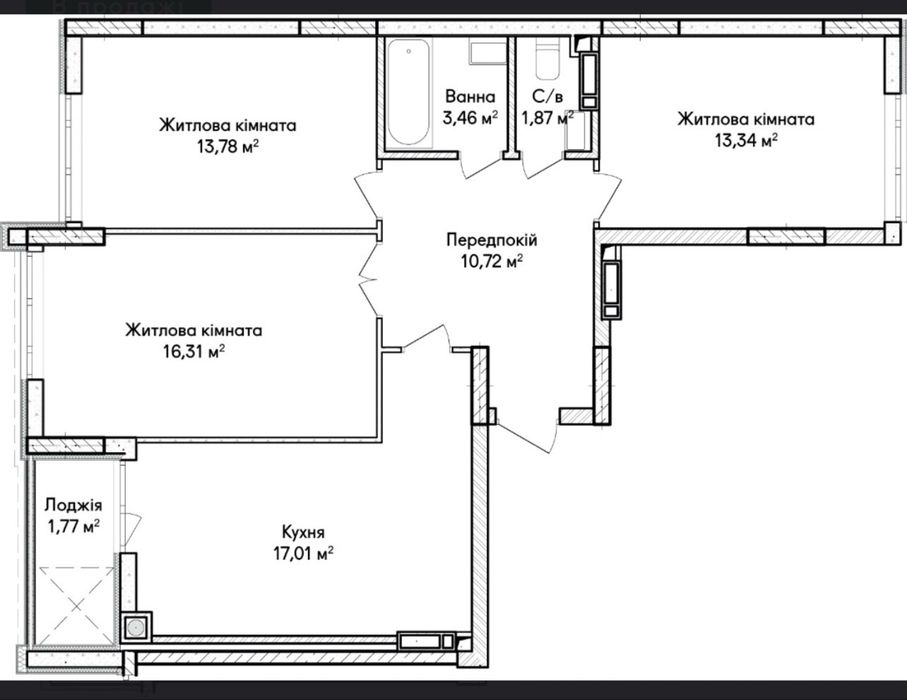 Квартира на вул. Набережна, 32 в Києві, ID 260202, фото №1