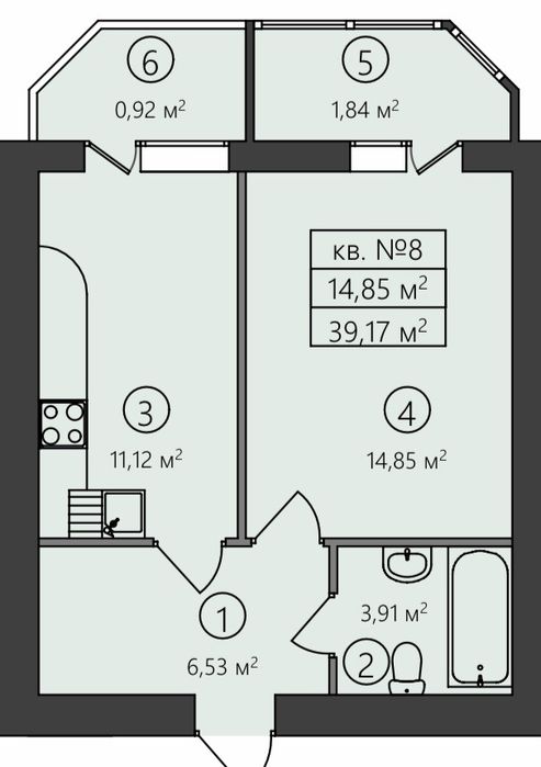 Квартира на ЖК Family 2 в Києві, ID 309429, фото №11