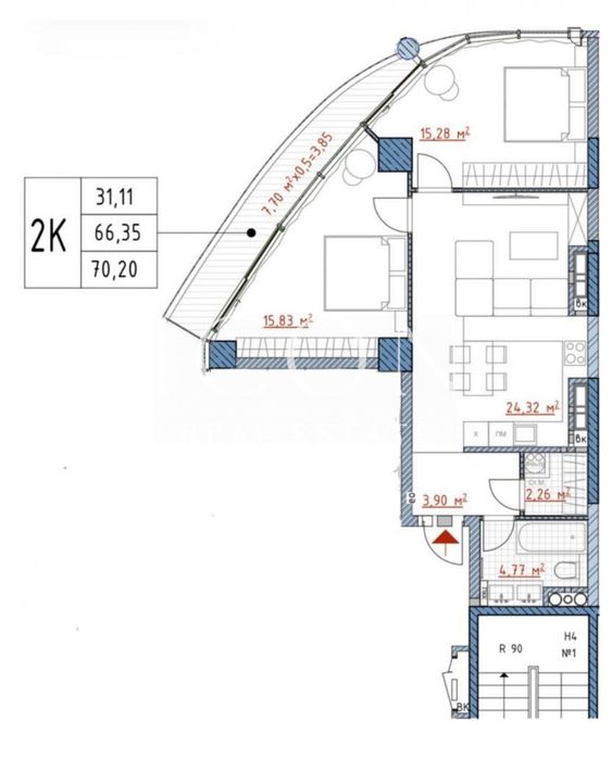 Квартира на Taryan Towers в Києві, ID 175512, фото №5