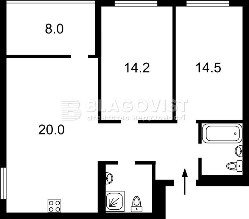 Квартира на вул. Крістерів родини, 20 в Києві, ID 190540, фото №21