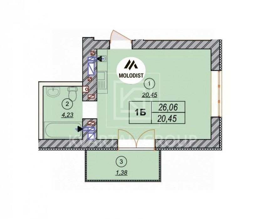 Квартира на ЖК Молодість в Києві, ID 298249, фото №4