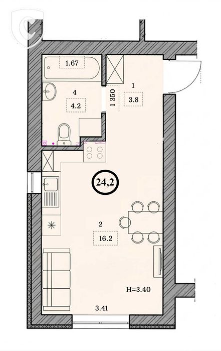 Квартира на ЖК «Шкільний» в Київ, ID 311768, фото №1