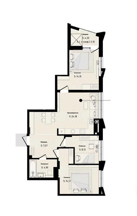 Квартира на вул. Бузкова в Львові, ID 208981, фото №2
