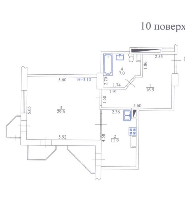 Квартира на просп. Науки, 45/3 в Харкові, ID 164113, фото №2