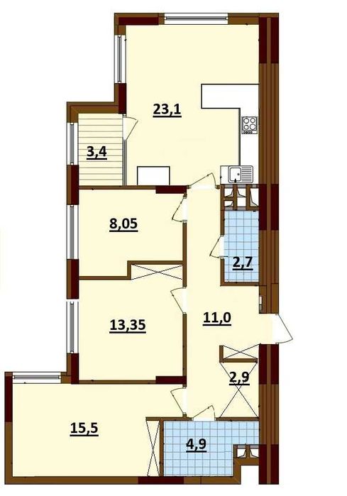 Квартира на вул. Олександра Олеся, 10 в Києві, ID 202494, фото №4