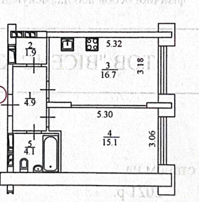 Квартира на вул. Набережно-Рибальська дорога, 27 в Києві, ID 167431, фото №12