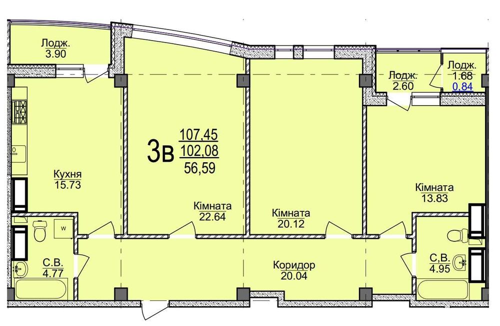 Квартира на бул. Шевченка, 352 в Черкасах, ID 239248, фото №2