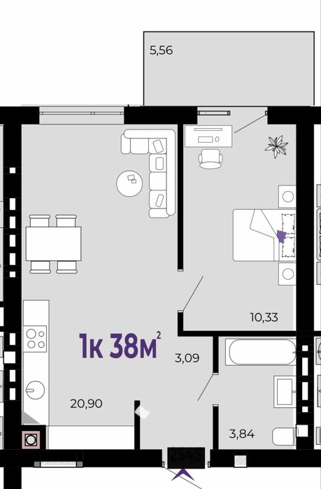 Квартира на ЖК «Долішній» в Івано-Франківську, ID 311035, фото №9